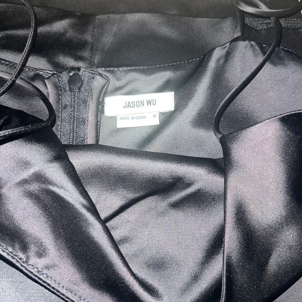 Jason Wu Black Satin Cocktail Dress